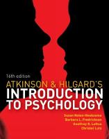 Atkinson & Hilgard's Introduction to Psychology (PDF eBook)