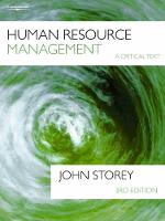 Human Resources Management: A Critical Text, 3e